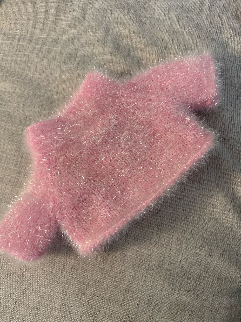 Build A Bear pink Sweater mock neck sparkly fuzzy new
